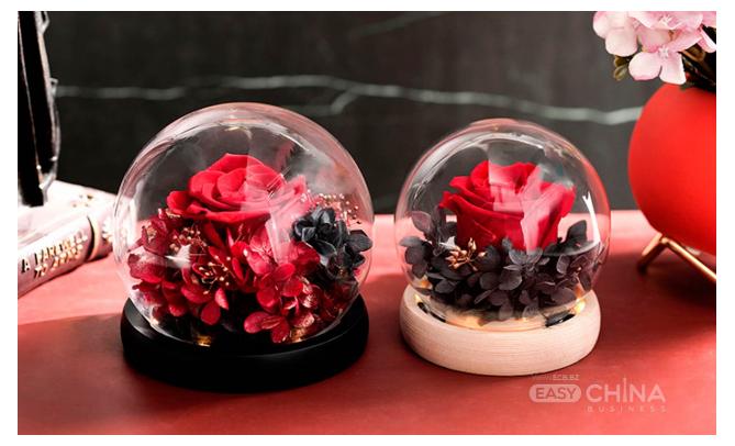 Вечная роза в колбе с Led подсветкой Вечная роза в колбе с Led подсветкой